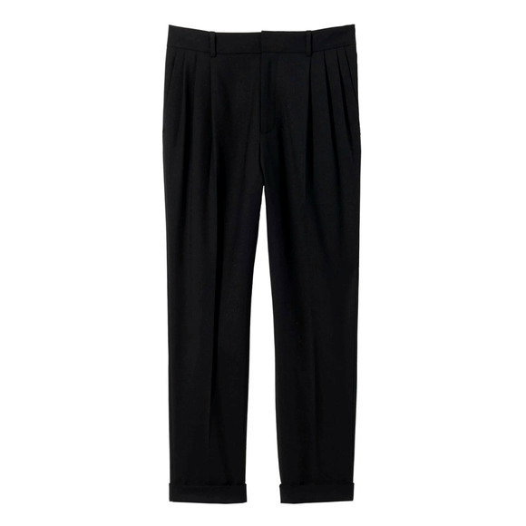 NEW! Nili Lotan 6 Slouchy Wool  $575 Montana Dress PantsPleated Cropped Black - Picture 8 of 9